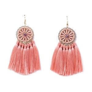 NWT!!! Rivertree Ethnic Tassel Earrings Colorful